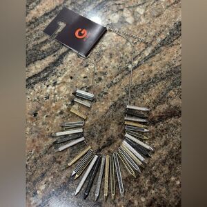 Guess statement necklace silver gold chunky